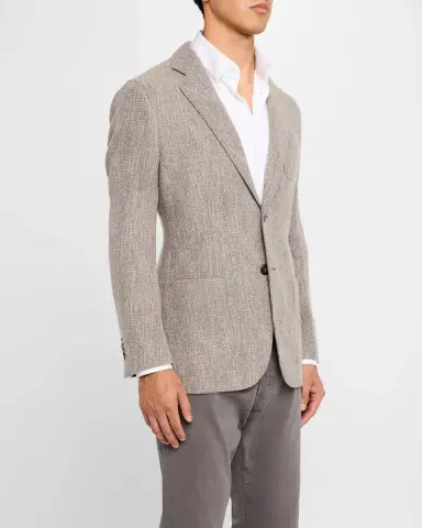 Giorgio Armani Men's Wool-Viscose Deconstructed Blazer | Thumbnail 3
