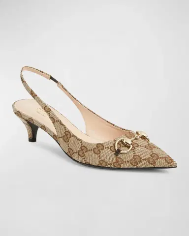 Gucci Erin GG Canvas Bit Slingback Pumps | Thumbnail 2 Gucci Erin GG Canvas Bit Slingback Pumps | Thumbnail 2