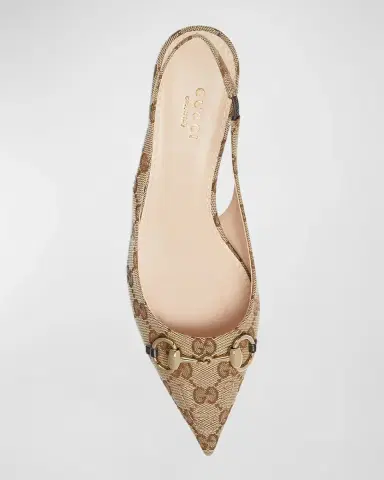 Gucci Erin GG Canvas Bit Slingback Pumps | Thumbnail 4 Gucci Erin GG Canvas Bit Slingback Pumps | Thumbnail 4