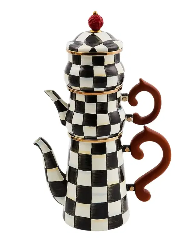 MacKenzie-Childs Courtly Check Stackable Coffee Set
