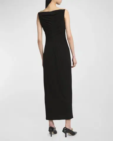 Bottega Veneta Matte Crepe Jersey Midi Dress with Embellished Hardware Straps | Thumbnail 6 Bottega Veneta Matte Crepe Jersey Midi Dress with Embellished Hardware Straps | Thumbnail 6
