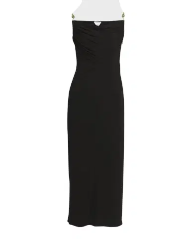 Bottega Veneta Matte Crepe Jersey Midi Dress with Embellished Hardware Straps | Thumbnail 1 Bottega Veneta Matte Crepe Jersey Midi Dress with Embellished Hardware Straps | Thumbnail 1