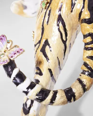 Jay Strongwater Tiger with Flower Crown Figure | Thumbnail 5