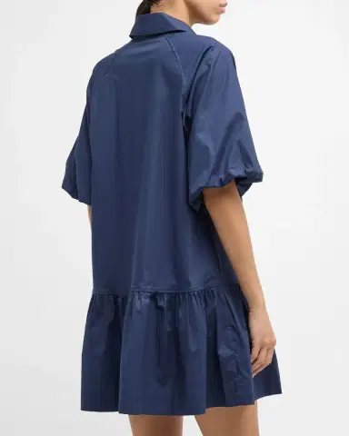 Simkhai Crissy Puff-Sleeve Cotton Poplin Mini Shirtdress | Thumbnail 6 Simkhai Crissy Puff-Sleeve Cotton Poplin Mini Shirtdress | Thumbnail 6