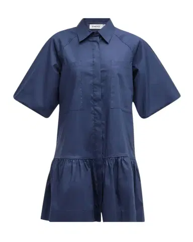 Simkhai Crissy Puff-Sleeve Cotton Poplin Mini Shirtdress | Thumbnail 1 Simkhai Crissy Puff-Sleeve Cotton Poplin Mini Shirtdress | Thumbnail 1