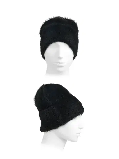 Toteme Women's Alpaca Rib-Knit Beanie - Black | Thumbnail 2 Toteme Women's Alpaca Rib-Knit Beanie - Black | Thumbnail 2