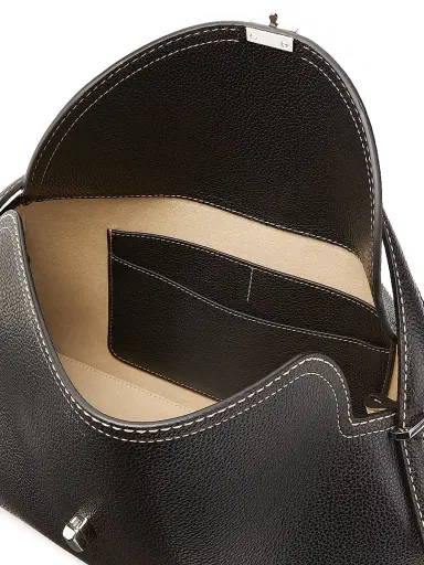 Toteme Women's T-Lock Leather Top-Handle Bag - Black | Thumbnail 4