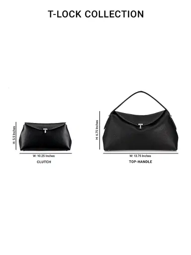 Toteme Women's T-Lock Leather Top-Handle Bag - Black | Thumbnail 7