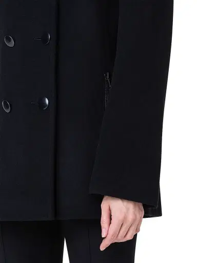 Akris punto Women's Double-Breasted Wool-Blend Pea Coat - Black - Size 14 | Thumbnail 6 Akris punto Women's Double-Breasted Wool-Blend Pea Coat - Black - Size 14 | Thumbnail 6