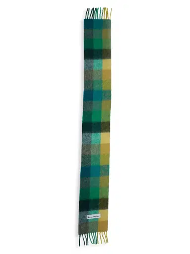 Acne Studios Men's Main Vally Checkered Fringe Scarf | Thumbnail 2 Acne Studios Men's Main Vally Checkered Fringe Scarf | Thumbnail 2