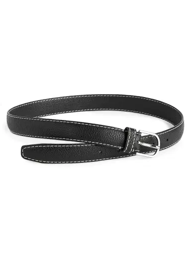 TOTEME Women's Slim Trouser Leather Belt - Black | Thumbnail 3