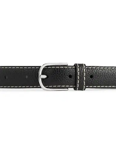 TOTEME Women's Slim Trouser Leather Belt - Black | Thumbnail 5