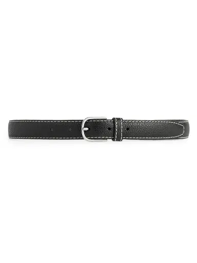 TOTEME Women's Slim Trouser Leather Belt - Black | Thumbnail 1