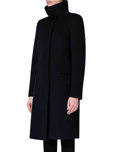 Akris punto Women's Long Wool-Blend Coat - Black - Size 14 | Thumbnail 4 Akris punto Women's Long Wool-Blend Coat - Black - Size 14 | Thumbnail 4