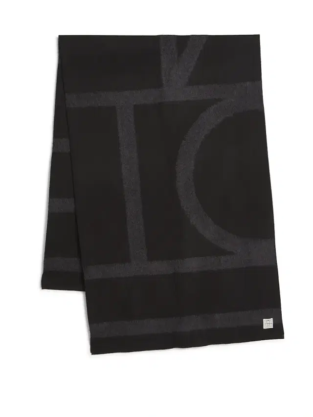 Toteme Women's Wool-Blend Twill Scarf - Black
