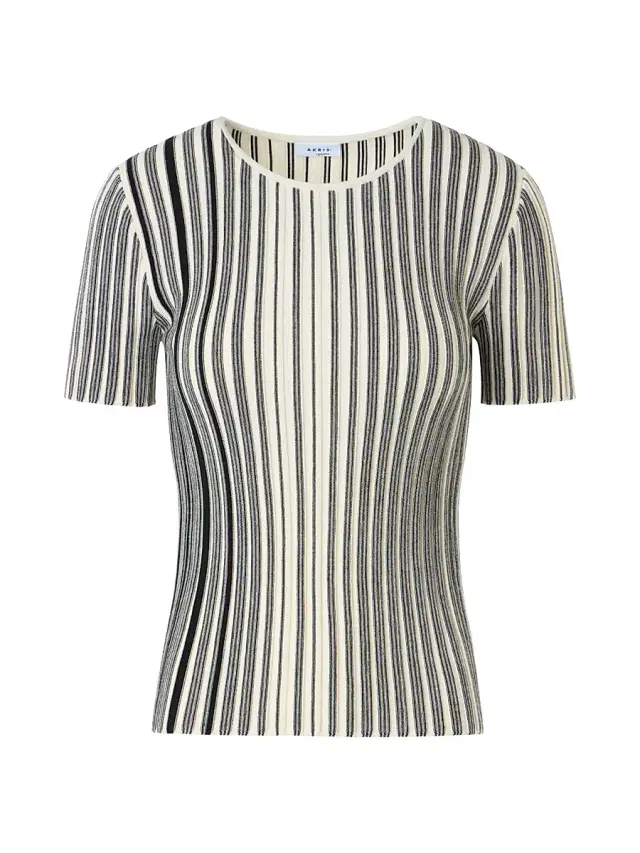 Akris punto Women's Striped Wool Rib-Knit Sweater - Black Cream