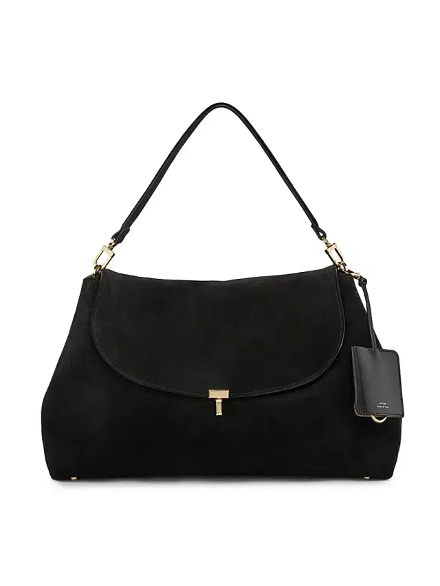 Toteme Women's T-Lock Suede Satchel - Black