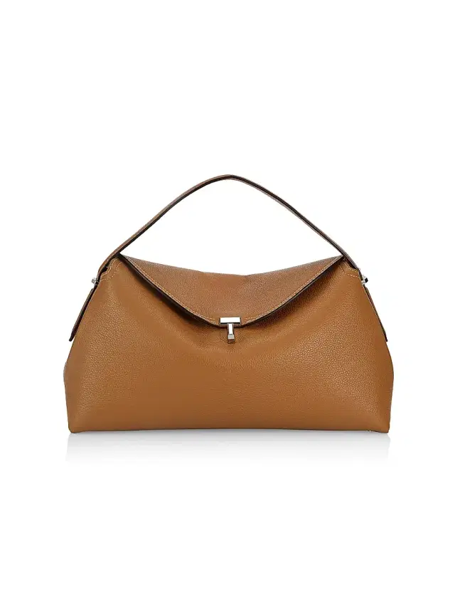 Toteme Women's T-Lock Leather Top-Handle Bag - Tan