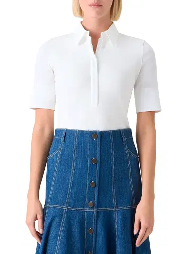 Akris punto Women's Ribbed Stretch-Jersey Polo Shirt | Thumbnail 3 Akris punto Women's Ribbed Stretch-Jersey Polo Shirt | Thumbnail 3