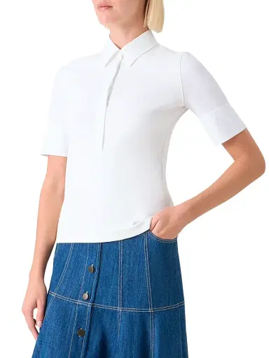 Akris punto Women's Ribbed Stretch-Jersey Polo Shirt | Thumbnail 4 Akris punto Women's Ribbed Stretch-Jersey Polo Shirt | Thumbnail 4