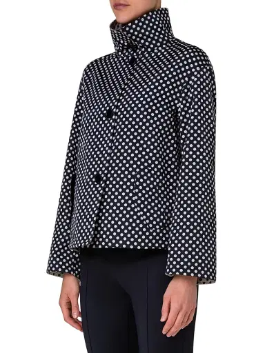 Akris punto Women's Polka Dot Cropped Jacket - Black Cream - Size 18 | Thumbnail 4 Akris punto Women's Polka Dot Cropped Jacket - Black Cream - Size 18 | Thumbnail 4