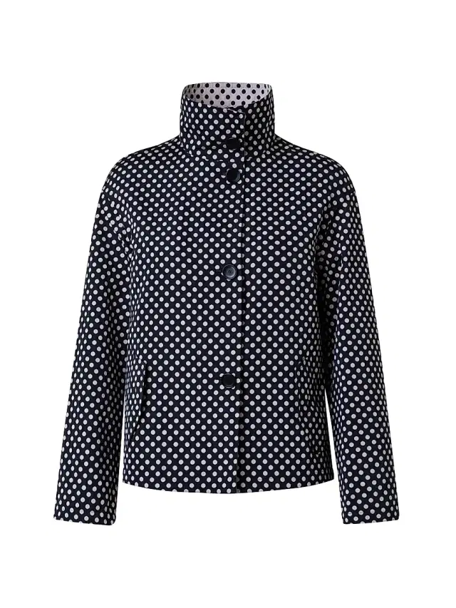 Akris punto Women's Polka Dot Cropped Jacket - Black Cream