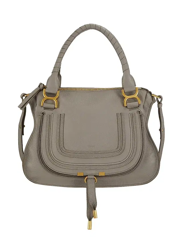 Chloé Women's  Marcie Leather Double Carry Satchel - Cashmere Grey