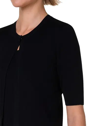 Akris punto Women's Elements Wool Cropped Cardigan - Black - Size 16 | Thumbnail 6 Akris punto Women's Elements Wool Cropped Cardigan - Black - Size 16 | Thumbnail 6
