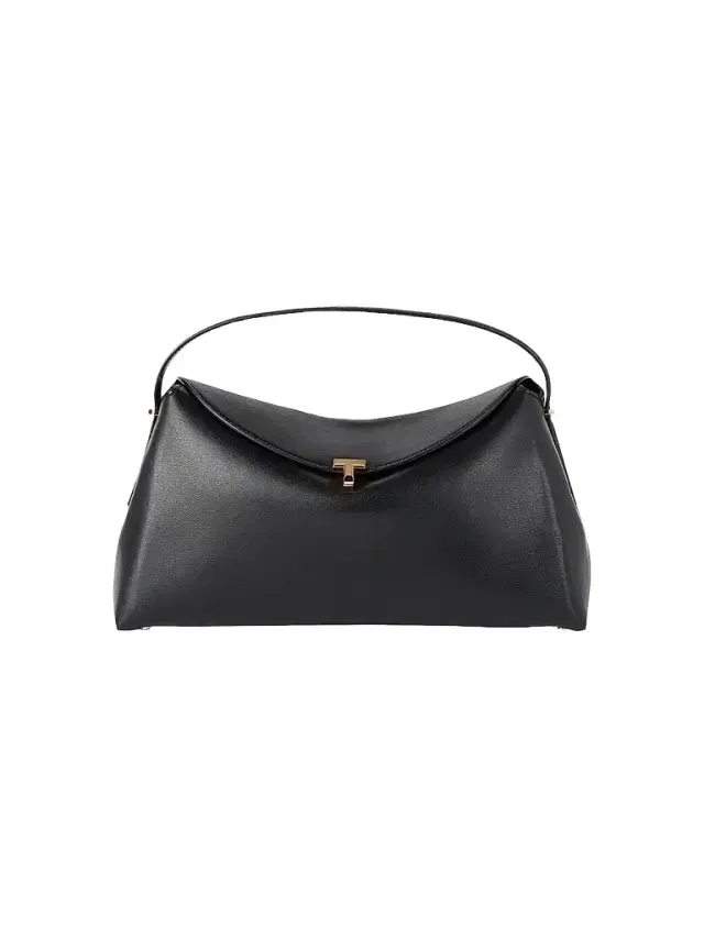 Women's T-Lock Leather Top Handle Bag - Black