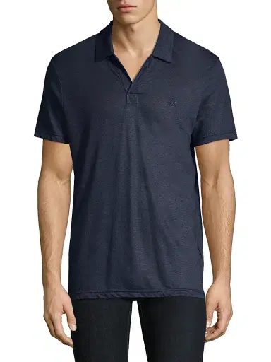 Vilebrequin Men's Pyramid Linen Polo Shirt - Navy | Thumbnail 1