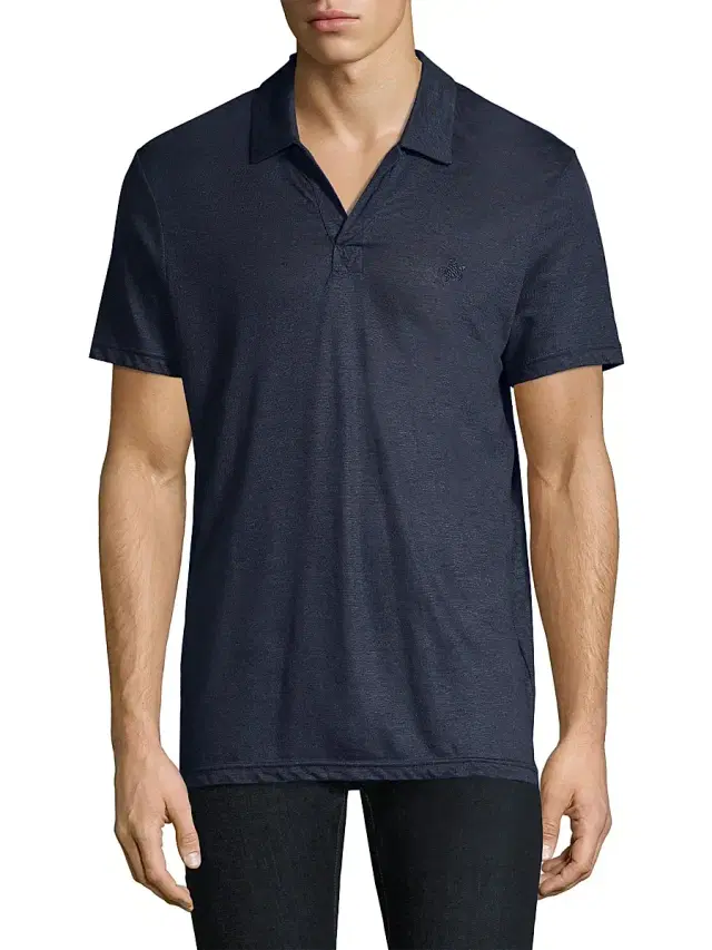 Vilebrequin Men's Pyramid Linen Polo Shirt - Navy
