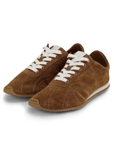 TOTEME Women's Flex Low-Top Suede Sneakers | Thumbnail 2 TOTEME Women's Flex Low-Top Suede Sneakers | Thumbnail 2