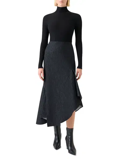 Akris Women's Rib-Knit Cashmere-Silk Turtleneck - Black - Size 10 | Thumbnail 2 Akris Women's Rib-Knit Cashmere-Silk Turtleneck - Black - Size 10 | Thumbnail 2