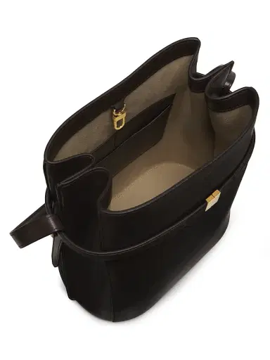 TOTEME Women's Belted Leather Bucket Bag - Bark | Thumbnail 3