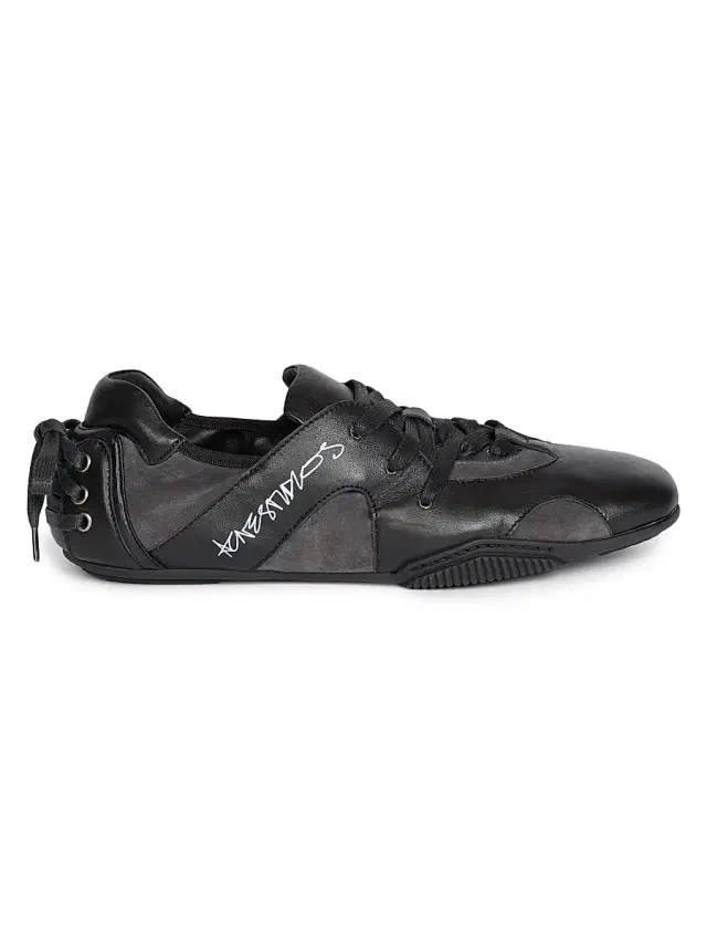 Acne Studios Men's Bilaria Up M Leather Low-Top Sneakers - Off Black