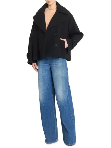 Chloé Women's Wool Double-Breasted Coat - Black | Thumbnail 2 Chloé Women's Wool Double-Breasted Coat - Black | Thumbnail 2