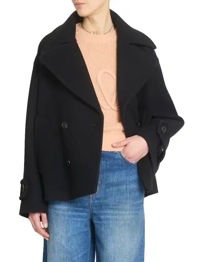 Chloé Women's Wool Double-Breasted Coat - Black | Thumbnail 3 Chloé Women's Wool Double-Breasted Coat - Black | Thumbnail 3