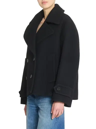 Chloé Women's Wool Double-Breasted Coat - Black | Thumbnail 4 Chloé Women's Wool Double-Breasted Coat - Black | Thumbnail 4