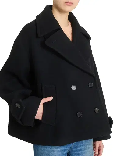 Chloé Women's Wool Double-Breasted Coat - Black | Thumbnail 6 Chloé Women's Wool Double-Breasted Coat - Black | Thumbnail 6