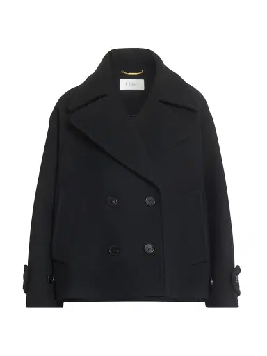 Chloé Women's Wool Double-Breasted Coat - Black | Thumbnail 1 Chloé Women's Wool Double-Breasted Coat - Black | Thumbnail 1