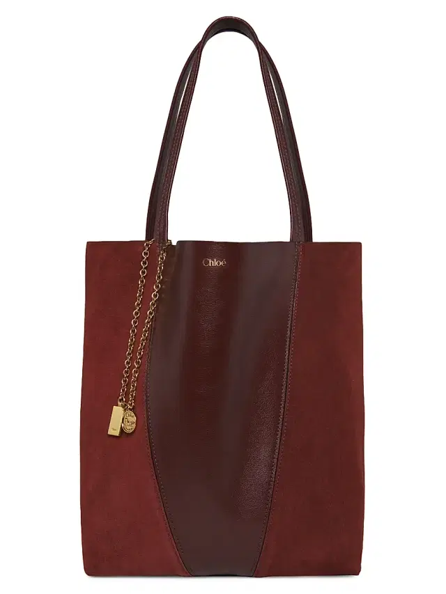 Chloé Women's Spin Leather & Suede Tote Bag - Crafty Brown