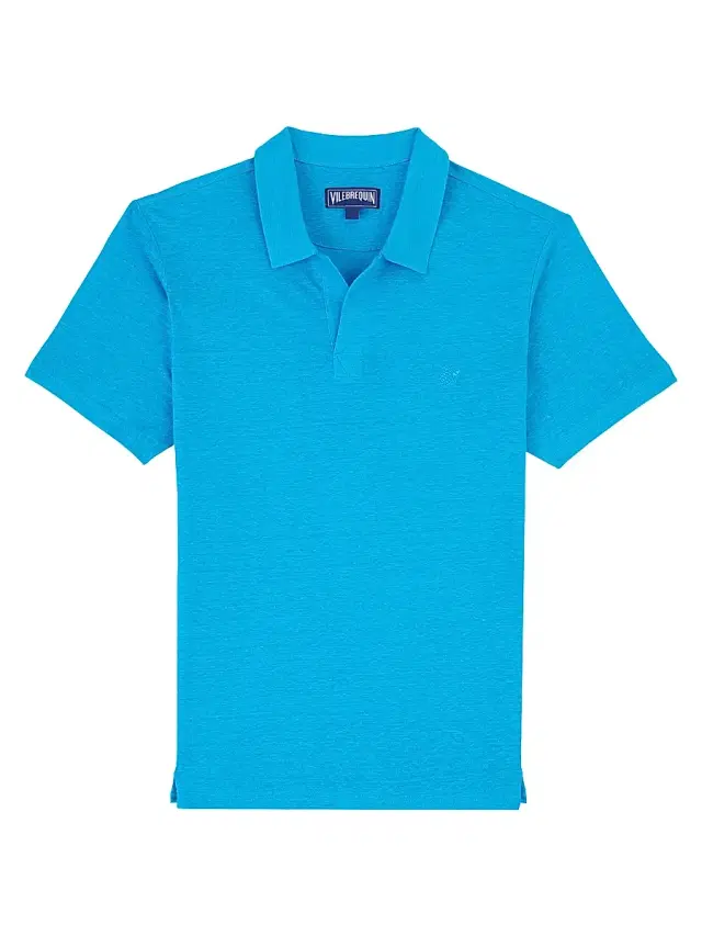 Vilebrequin Men's Pyramid Linen Polo Shirt - Hawaiian Blue