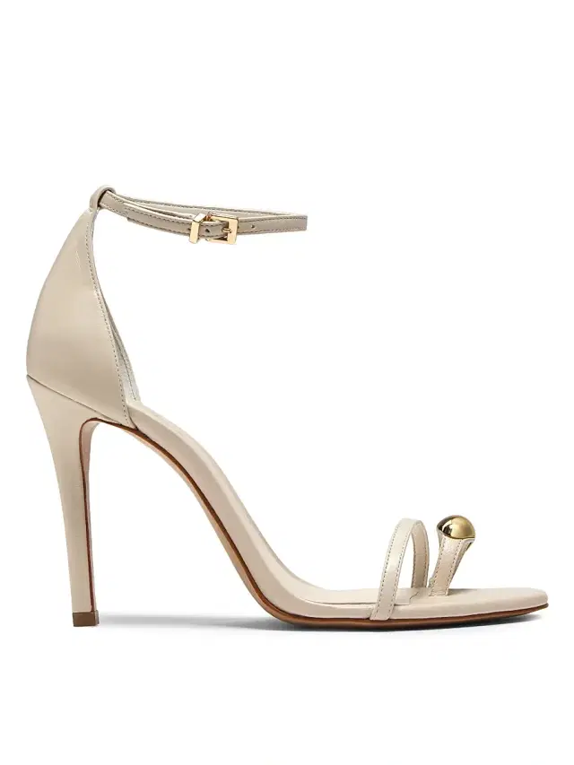 Schutz Women's Maya 100MM Leather Sandals - Sugar White