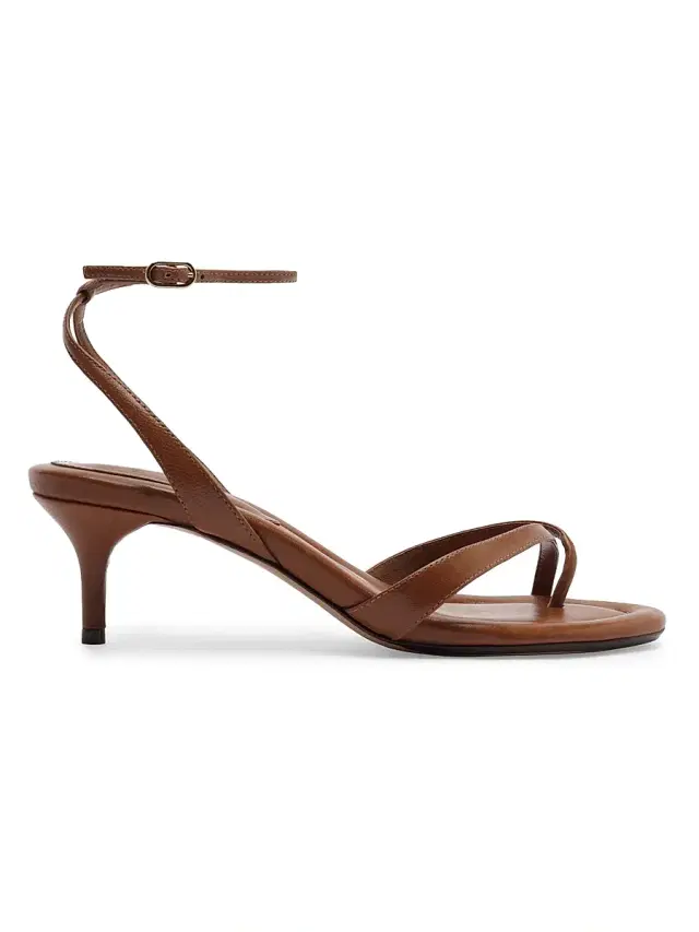 Alexandre Birman Women's Nelly 50MM Leather Kitten-Heel Sandals - Espresso