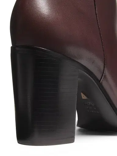 Schutz Women's Mikki 85MM Block-Heel Leather Booties - Dark Chocolate - Size 11 | Thumbnail 6 Schutz Women's Mikki 85MM Block-Heel Leather Booties - Dark Chocolate - Size 11 | Thumbnail 6