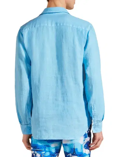 Vilebrequin Men's Long-Sleeve Linen Shirt | Thumbnail 5