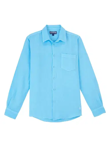 Vilebrequin Men's Long-Sleeve Linen Shirt - Light Blue - Size XXL | Thumbnail 1