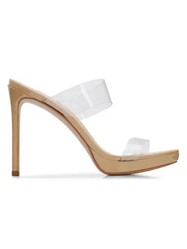 Schutz Women's Ariella 100MM Platform Sandals - Transparent Light Beige - Size 11 | Thumbnail 1