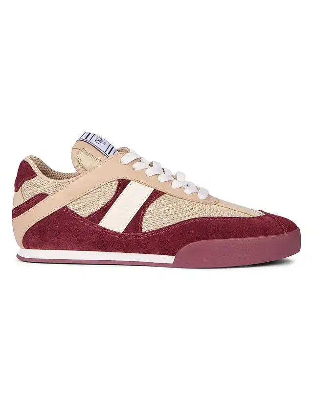 Chloé Women's Kick Colorblocked Leather & Suede Low-Top Sneakers - Beige Purple
