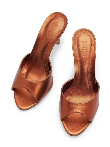 Schutz Women's Cloe 100MM Patent Leather Sandals - Brown Rose - Size 5 | Thumbnail 4